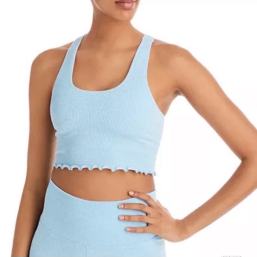 Spiritual Gangster Amor Cropped Tank Light Blue Size  XS/S Seamless Ribbed‎ Yoga